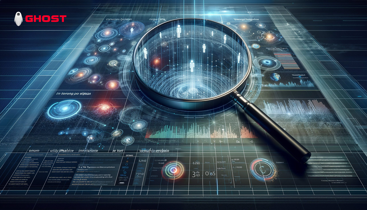 GHOST Website Tech Stack - magnifying glass on your website visitors for identification and retargeting.